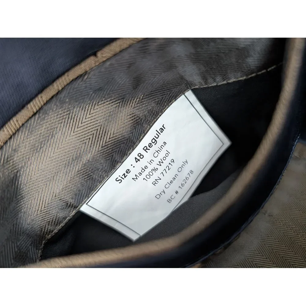 Joseph & Feiss Gold Mens 48R Regular 100% Wool Black Blazer Jacket Sport Coat‎